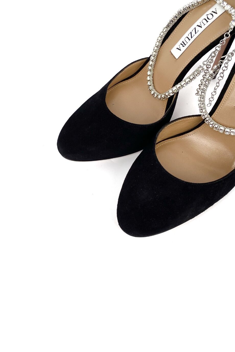 image 3 Замшевые туфли чёрного цвета с открытой пяткой и декором из камней