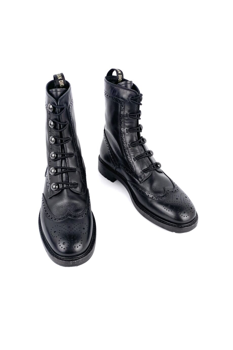 image 2 Высокие ботинки на шнуровке черного цвета