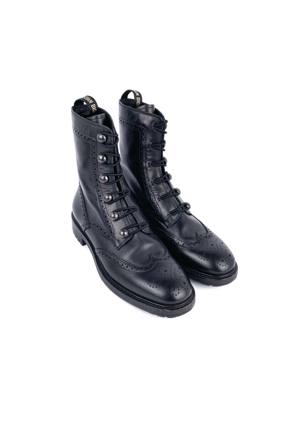 image 1 Высокие ботинки на шнуровке черного цвета