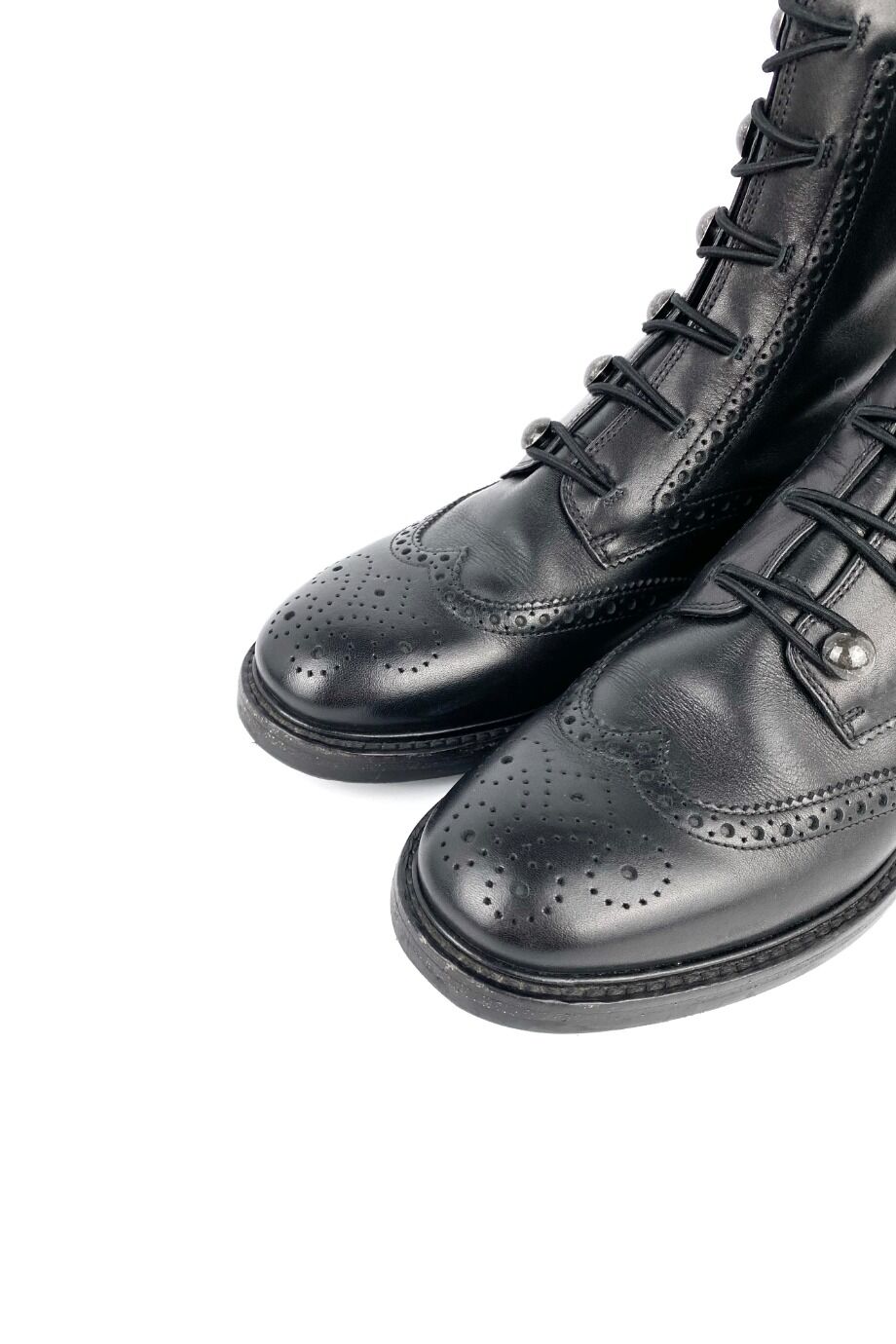image 3 Высокие ботинки на шнуровке черного цвета