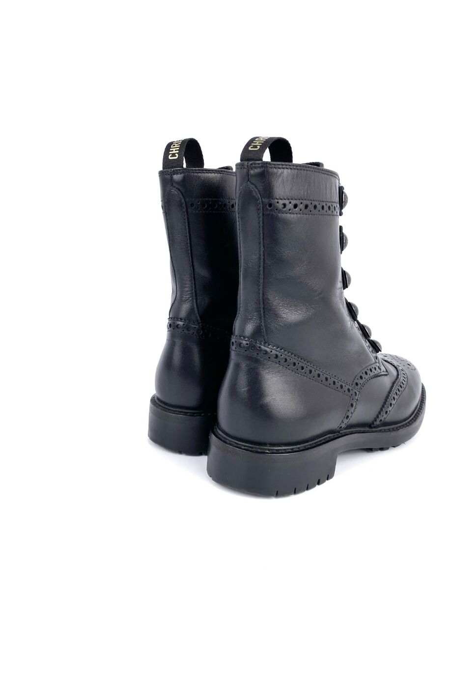 image 4 Высокие ботинки на шнуровке черного цвета