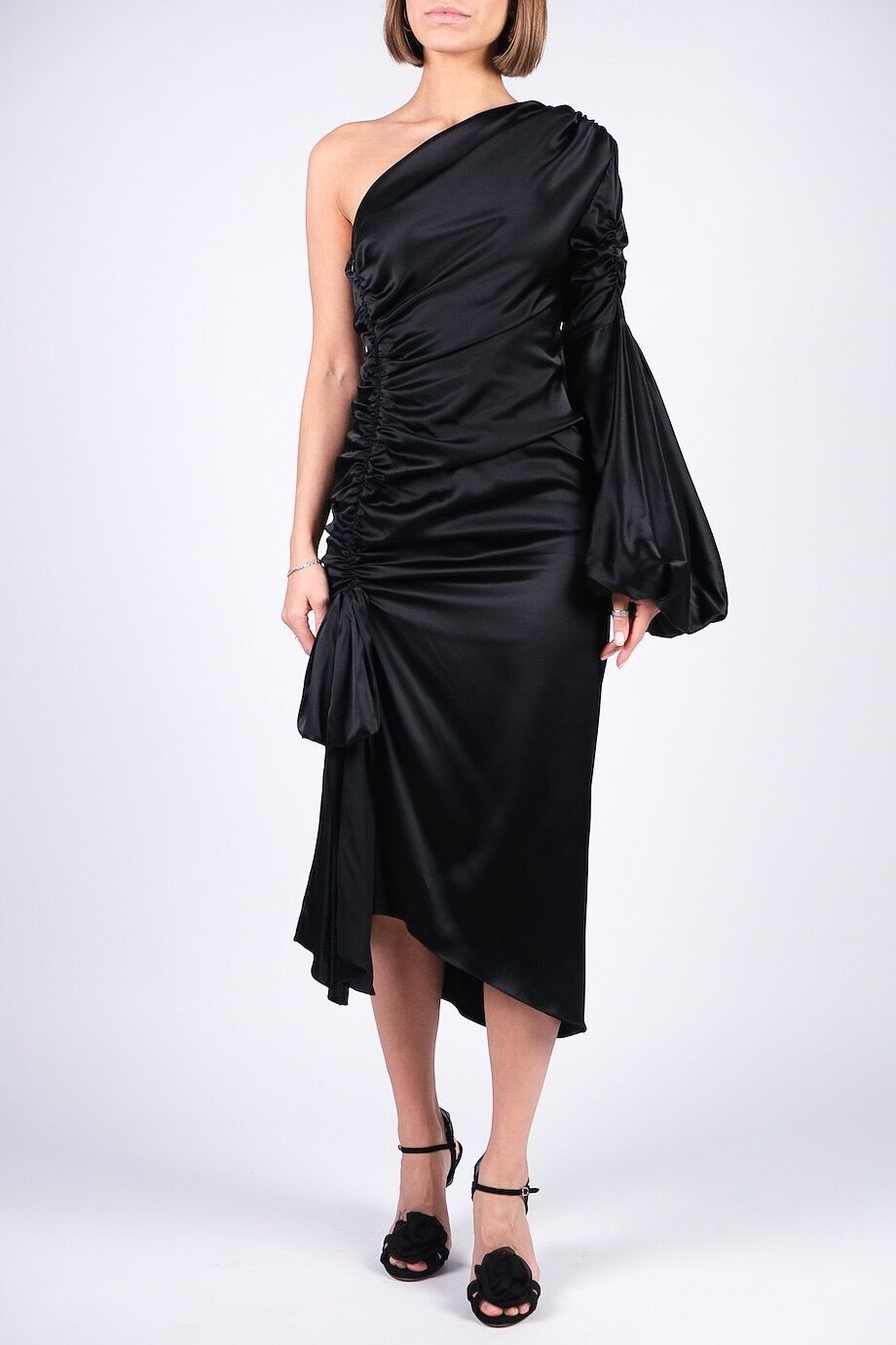 image 2 Платье асимметричного кроя черного цвета