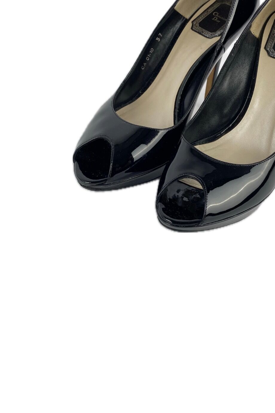 image 3 Лаковые туфли черного цвета с открытым носиком