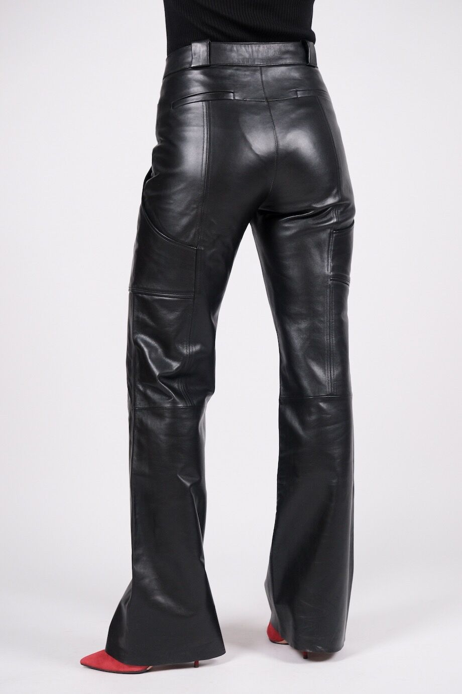 image 4 Кожаные брюки черного цвета на молнии