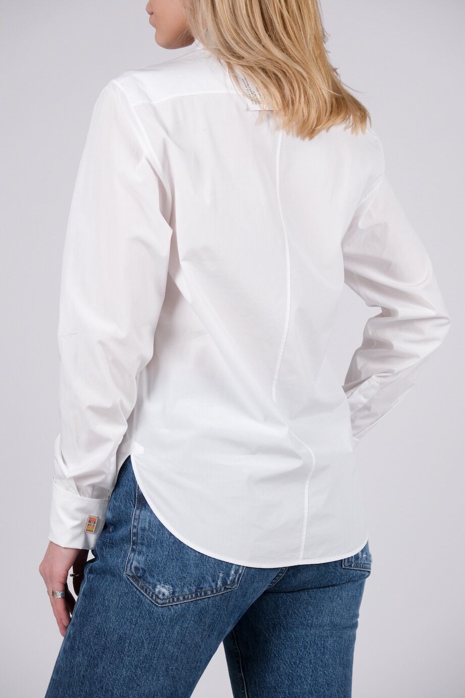 image 3 Рубашка  под запонки белого цвета с вышивкой