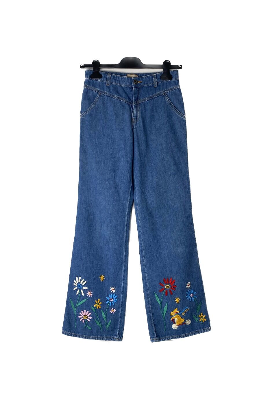 image 1 Детские джинсы голубого цвета с вышивкой