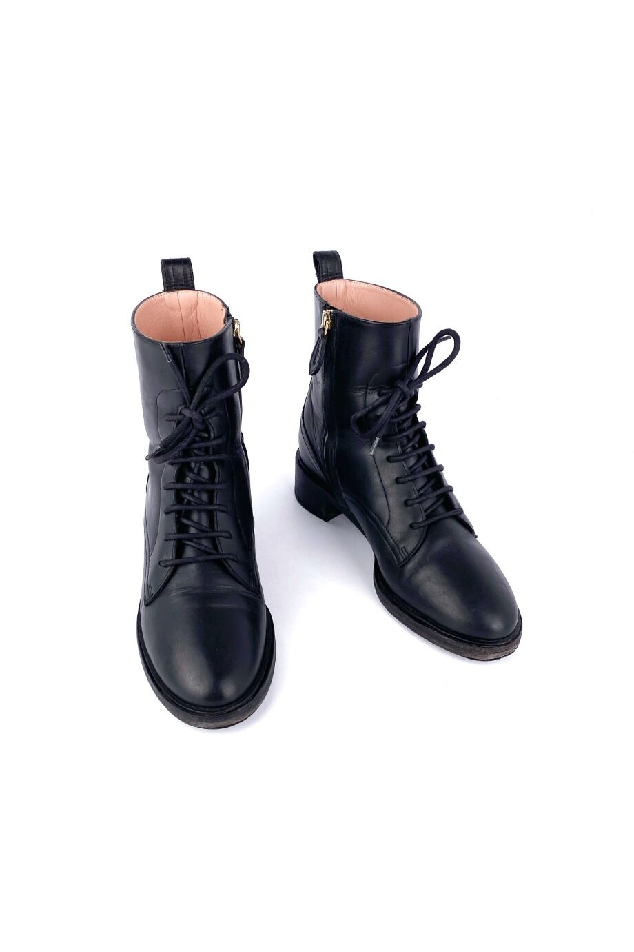 image 2 Высокие ботинки на шнуровке чёрного цвета