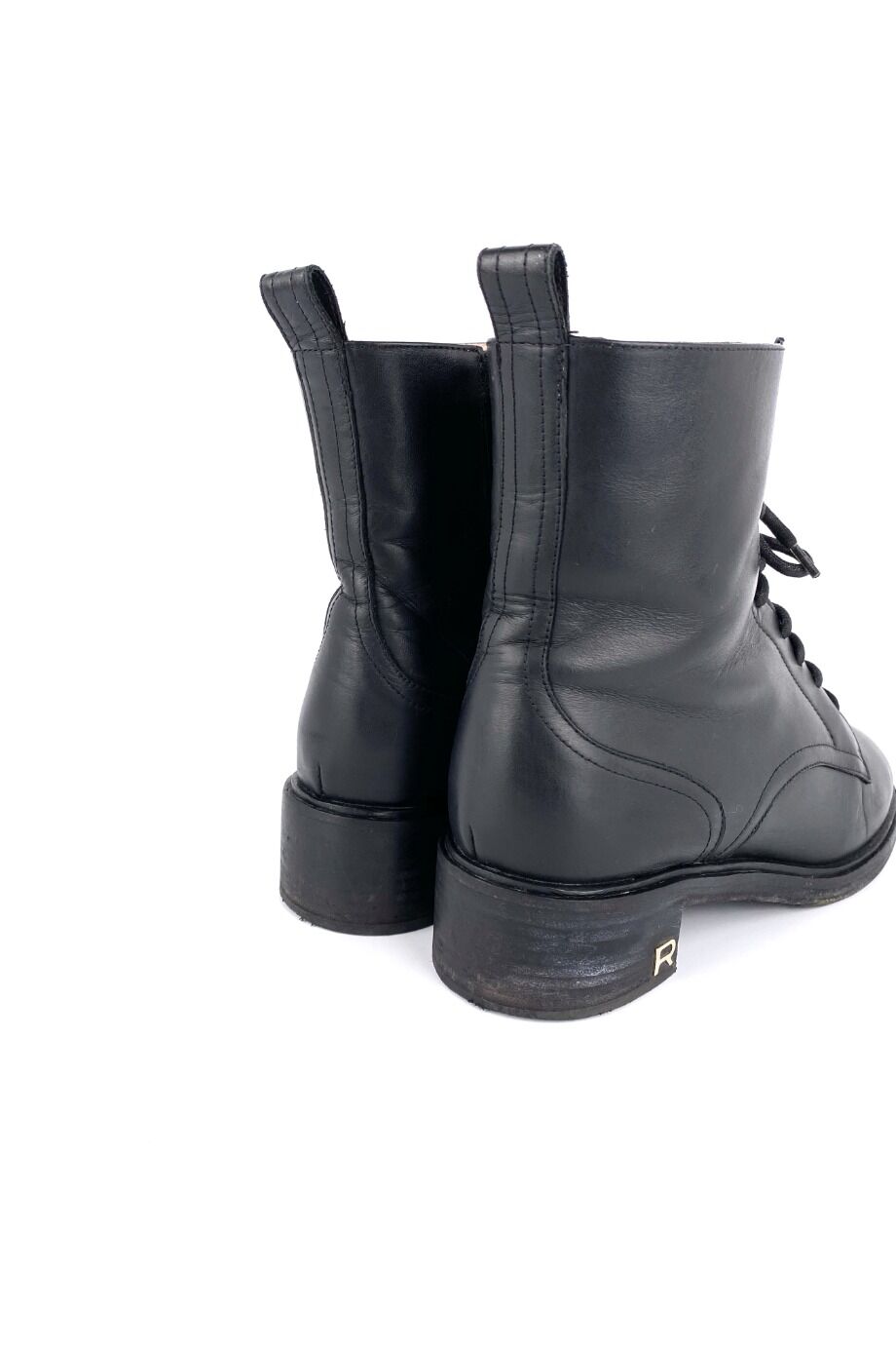 image 4 Высокие ботинки на шнуровке чёрного цвета