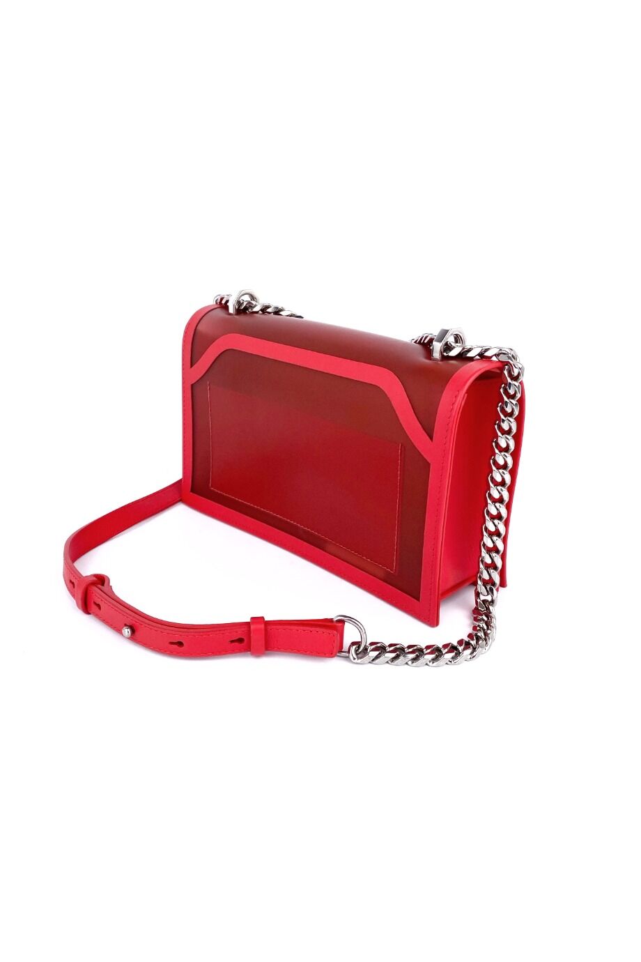 image 5 Комбинированная сумка красного цвета с декором
