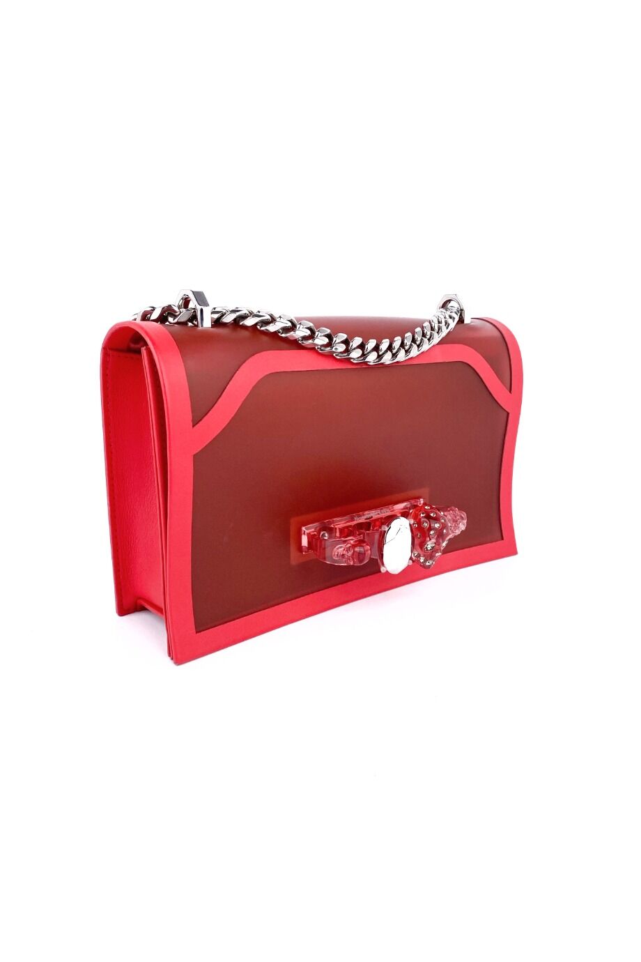 image 3 Комбинированная сумка красного цвета с декором
