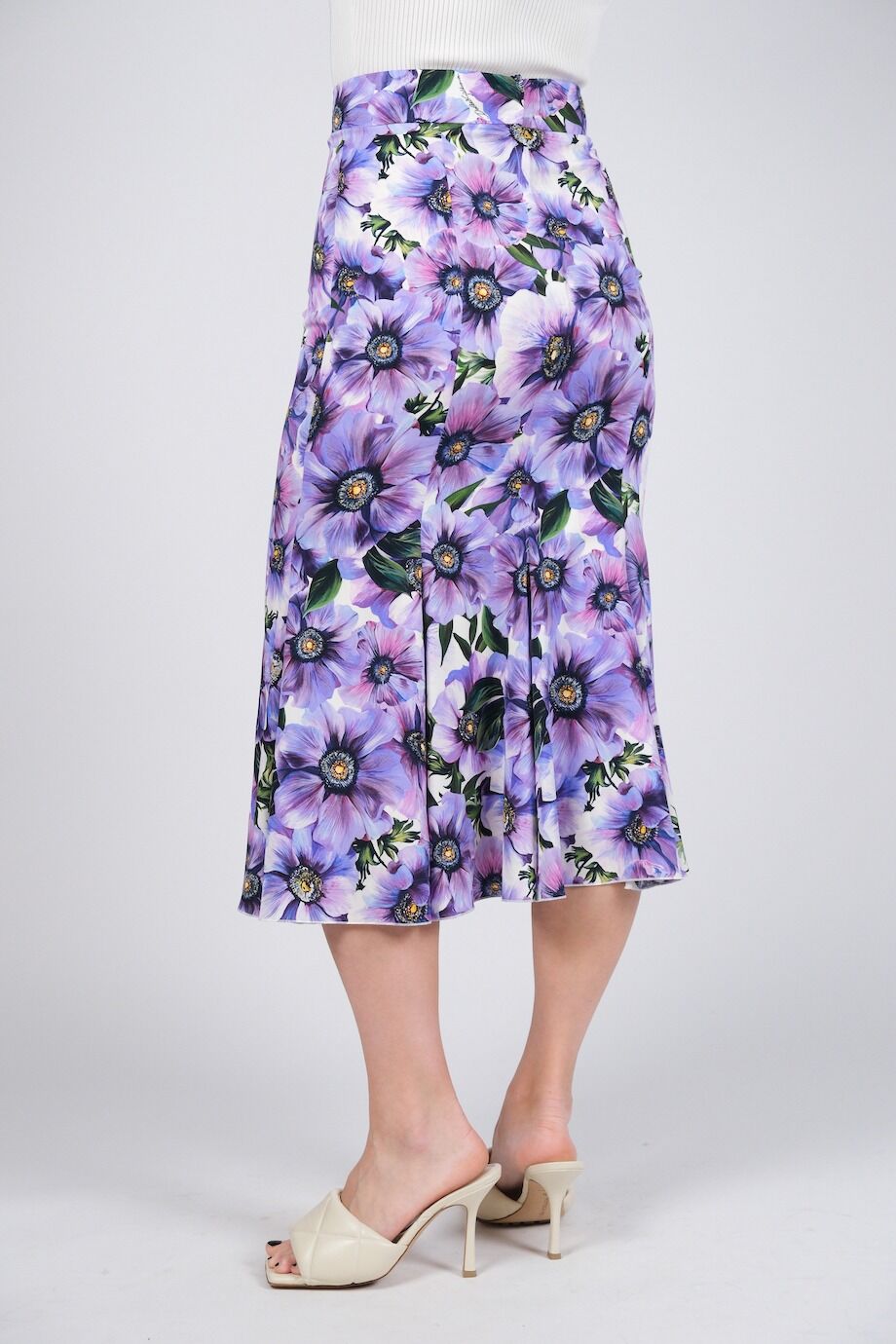 image 4 Шёлковая юбка с цветочным принтом фиолетового цвета