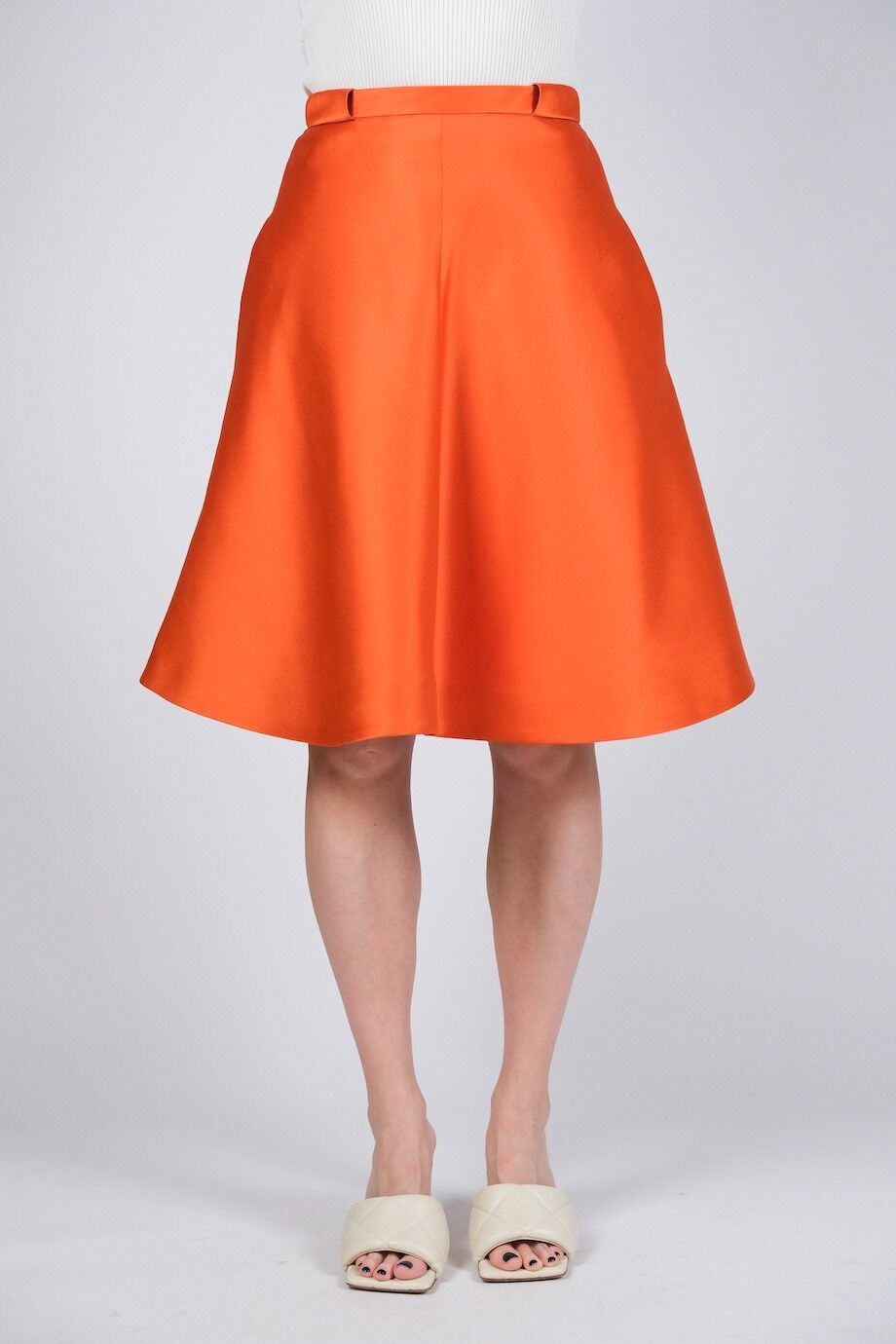 image 2 Сатиновая юбка оранжевого цвета