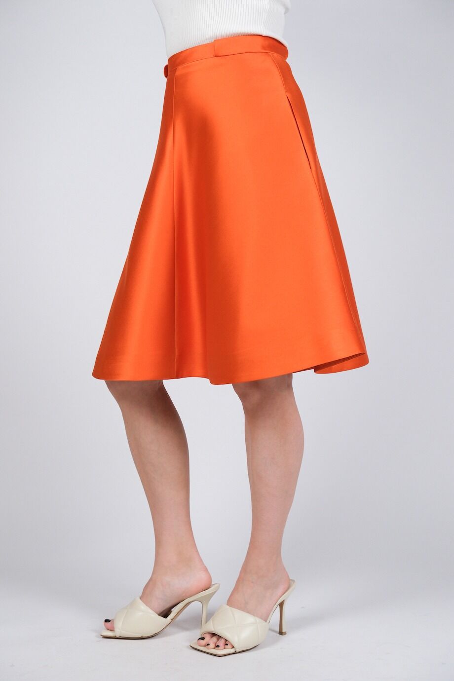 image 3 Сатиновая юбка оранжевого цвета