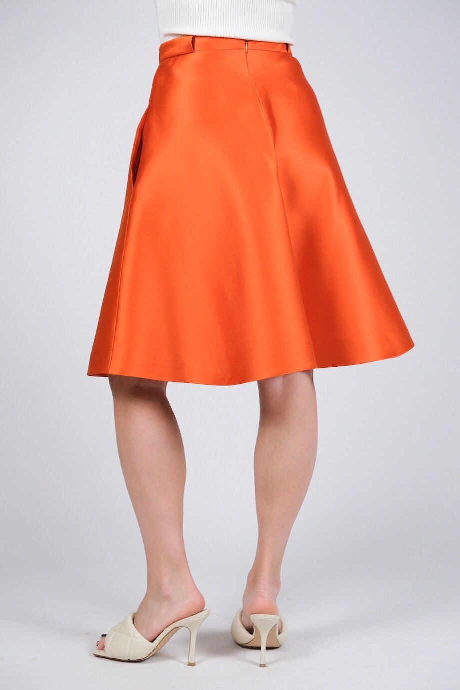 image 4 Сатиновая юбка оранжевого цвета
