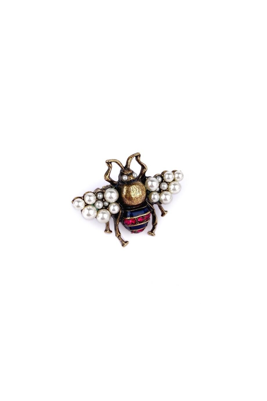 image 1 Кольцо с пчелой с декором из камней и жемчужин
