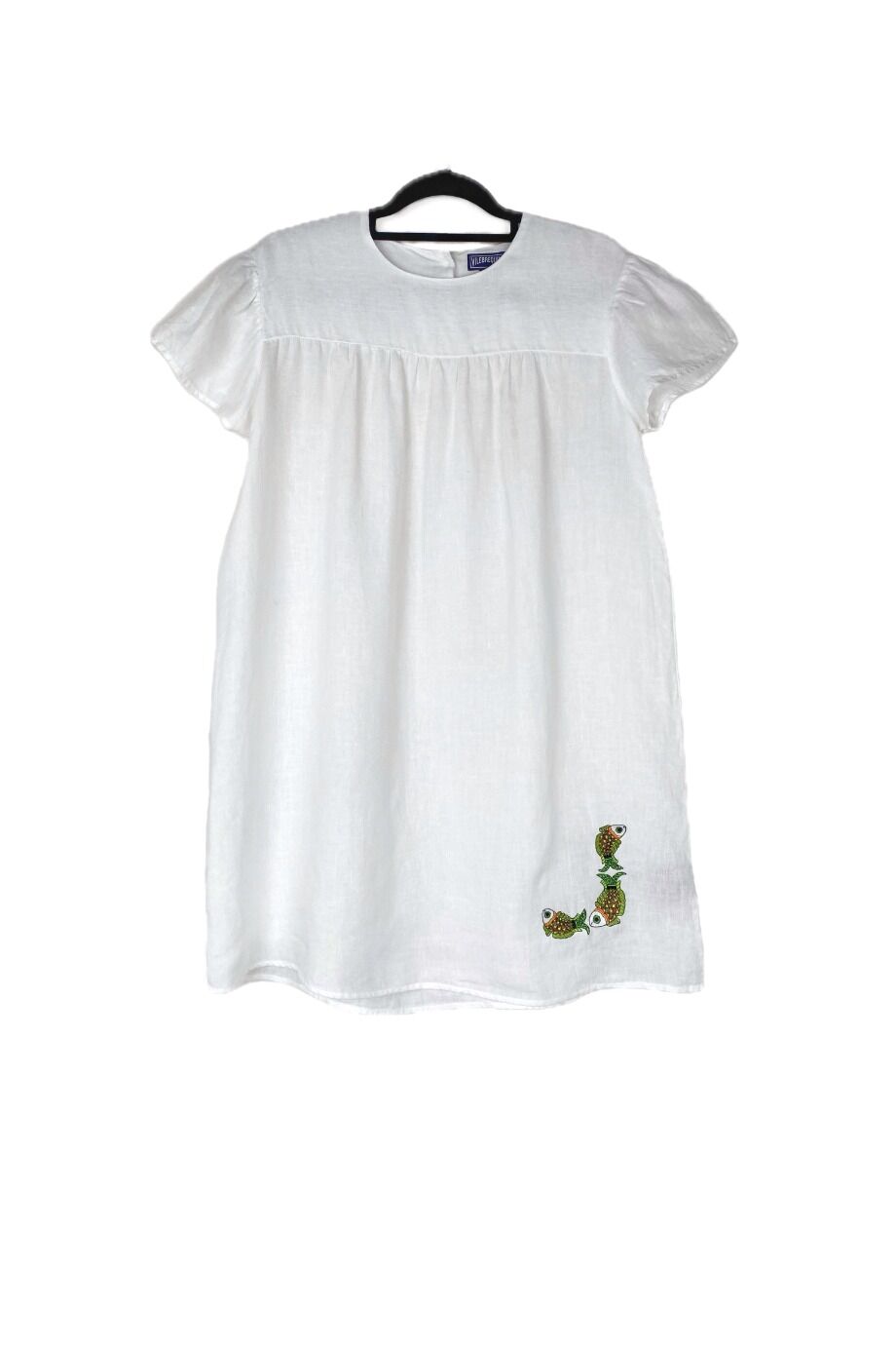 image 1 Детское льняное платье белого цвета