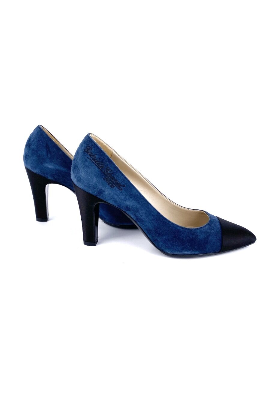 image 5 Туфли замшевые синего цвета с сатиновыми носиками