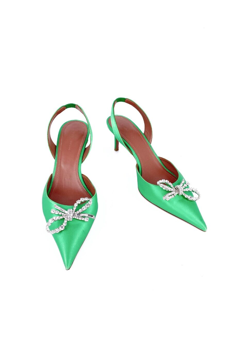 image 2 Сатиновые туфли зеленого цвета с декором