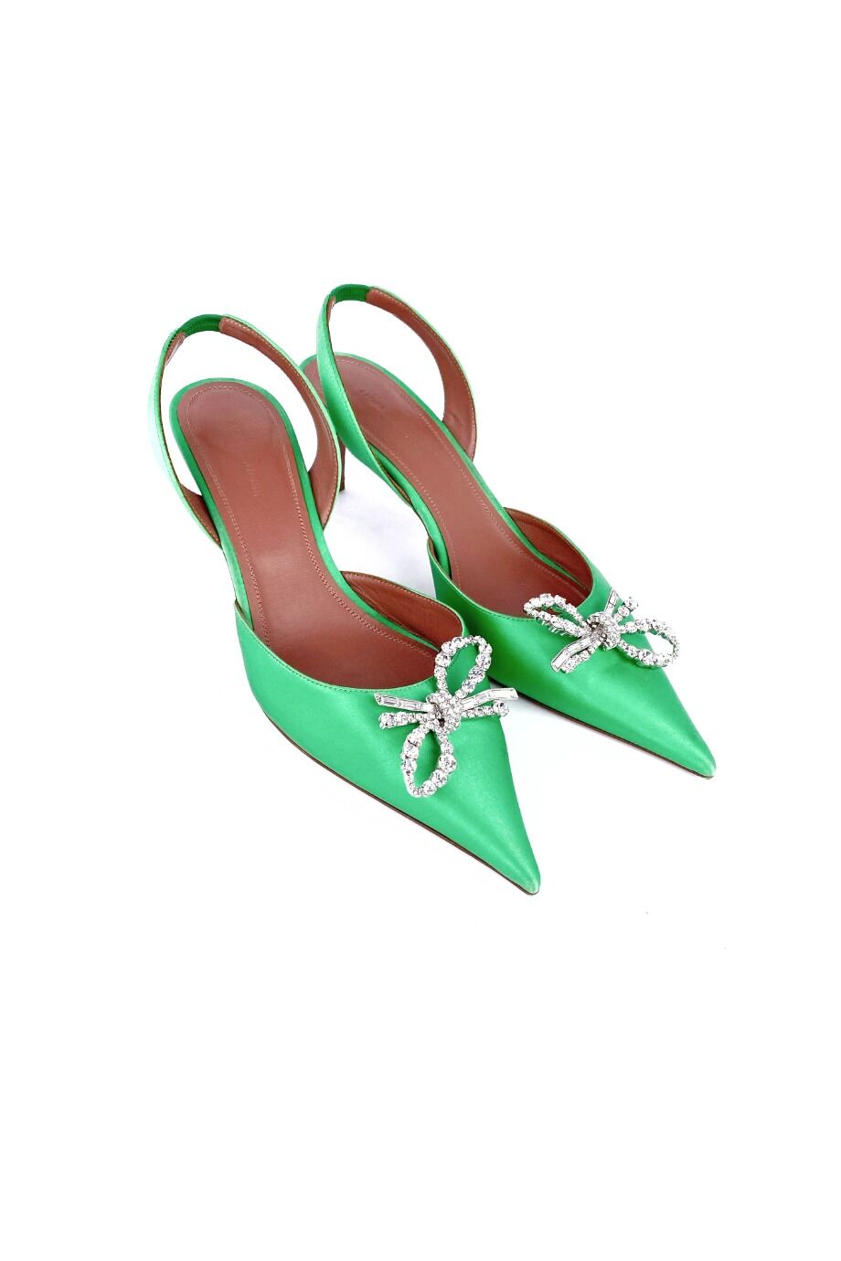 image 1 Сатиновые туфли зеленого цвета с декором