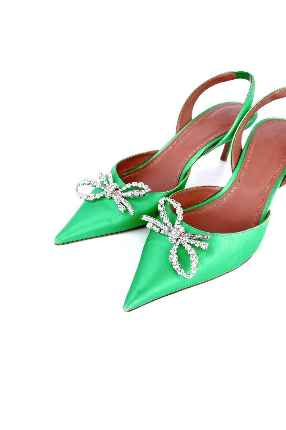 image 3 Сатиновые туфли зеленого цвета с декором
