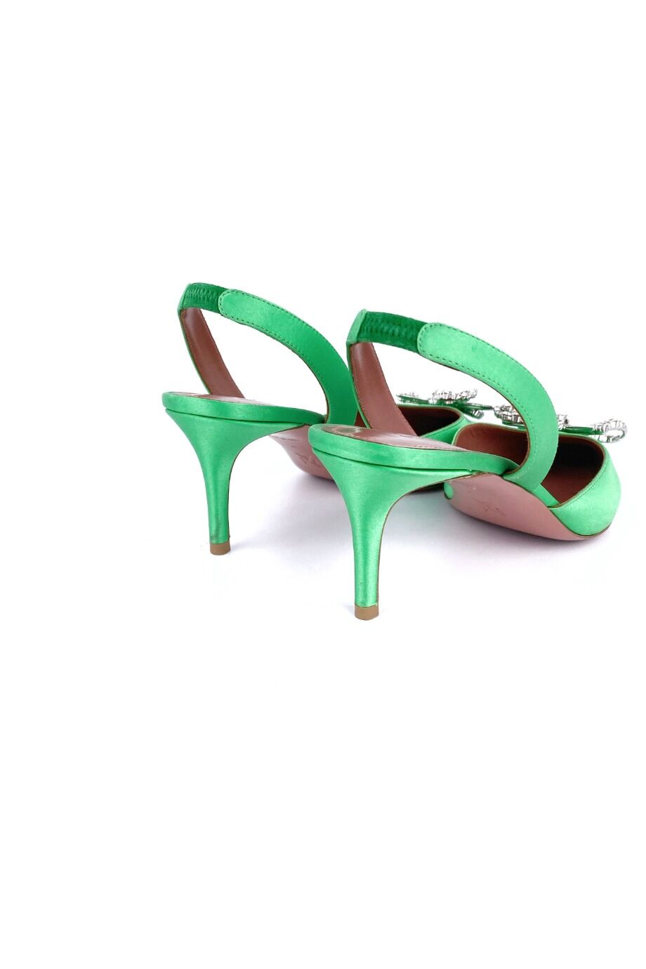 image 4 Сатиновые туфли зеленого цвета с декором