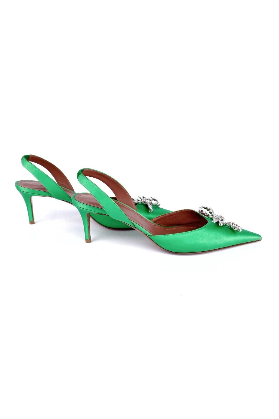 image 5 Сатиновые туфли зеленого цвета с декором