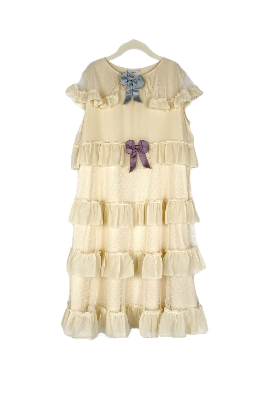image 1 Детское платье кремового цвета с оборками и бантиками