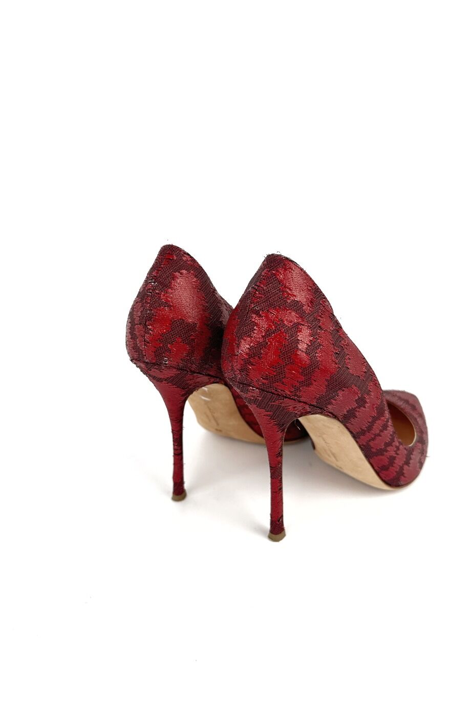 image 4 Комбинированные туфли красного цвета