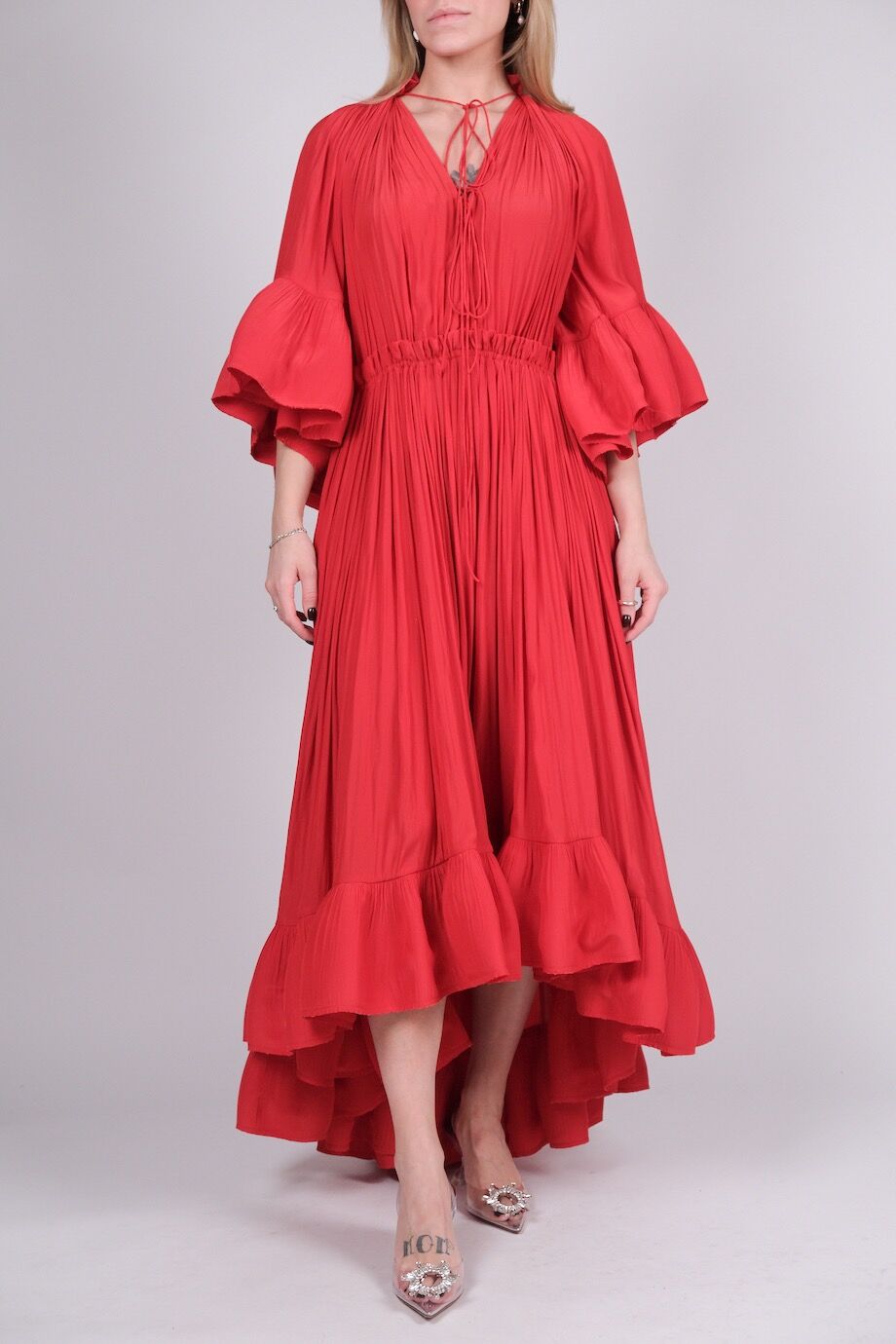 image 1 Платье вечернее красного цвета в пол