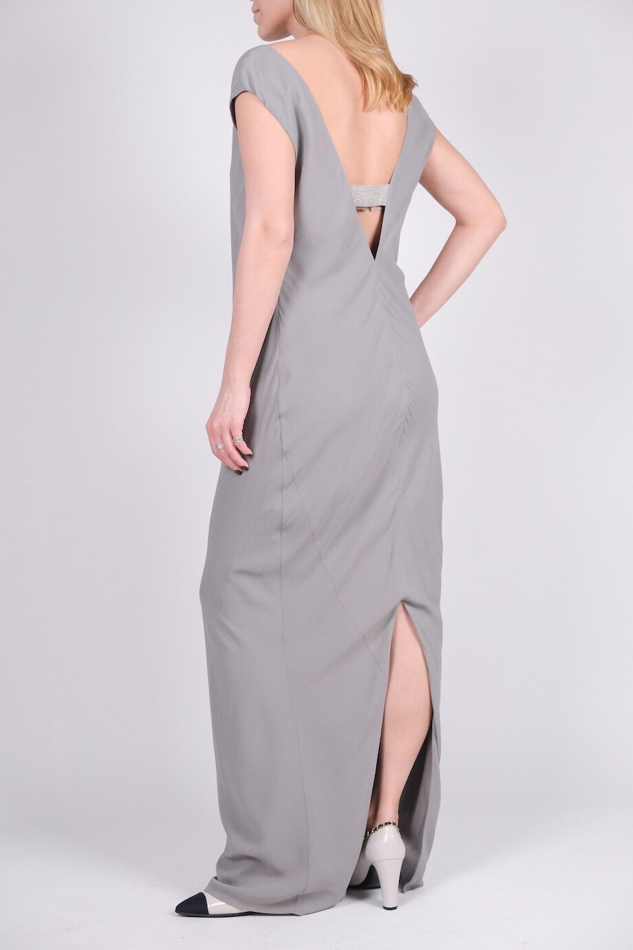 image 3 Шёлковое платье в пол с вырезом на спине