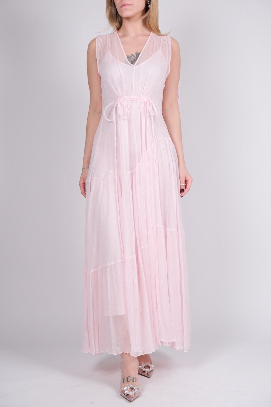 image 1 Шелковое платье розового цвета без рукавов