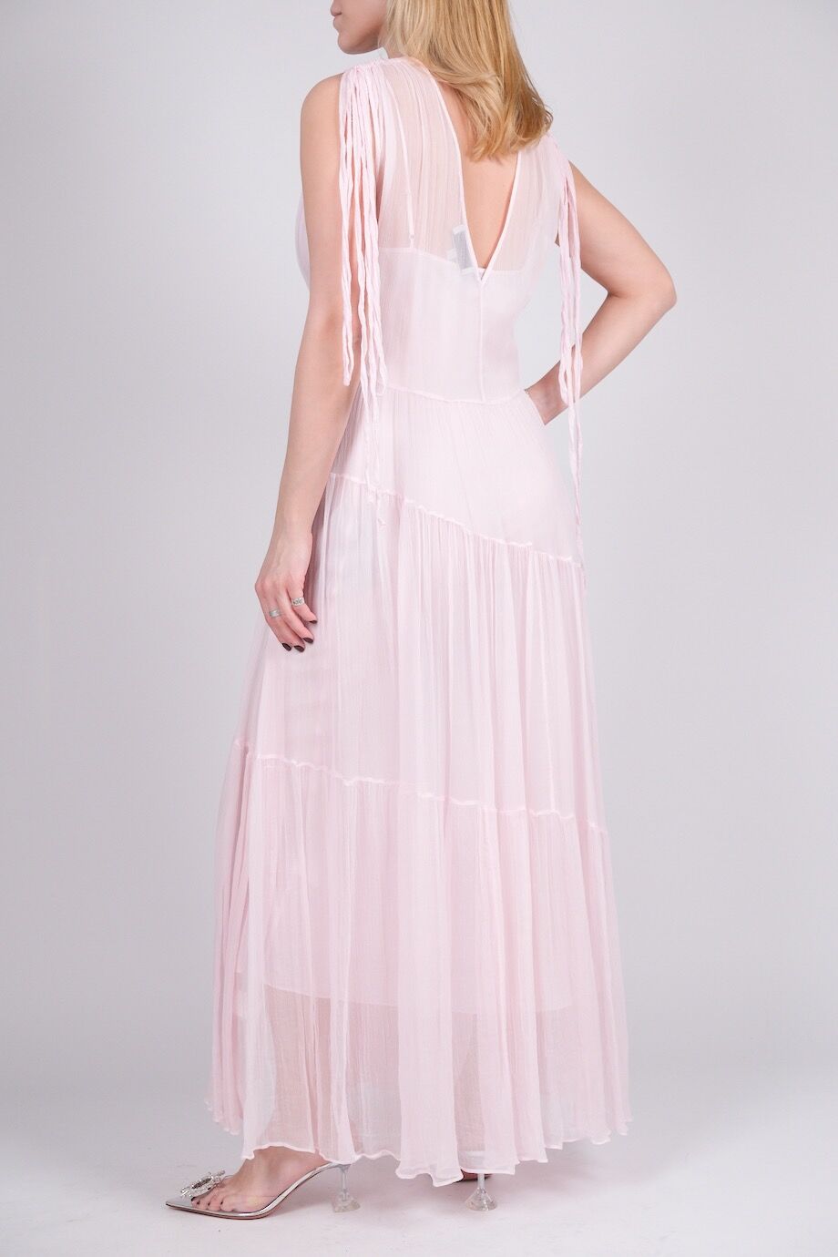 image 3 Шелковое платье розового цвета без рукавов