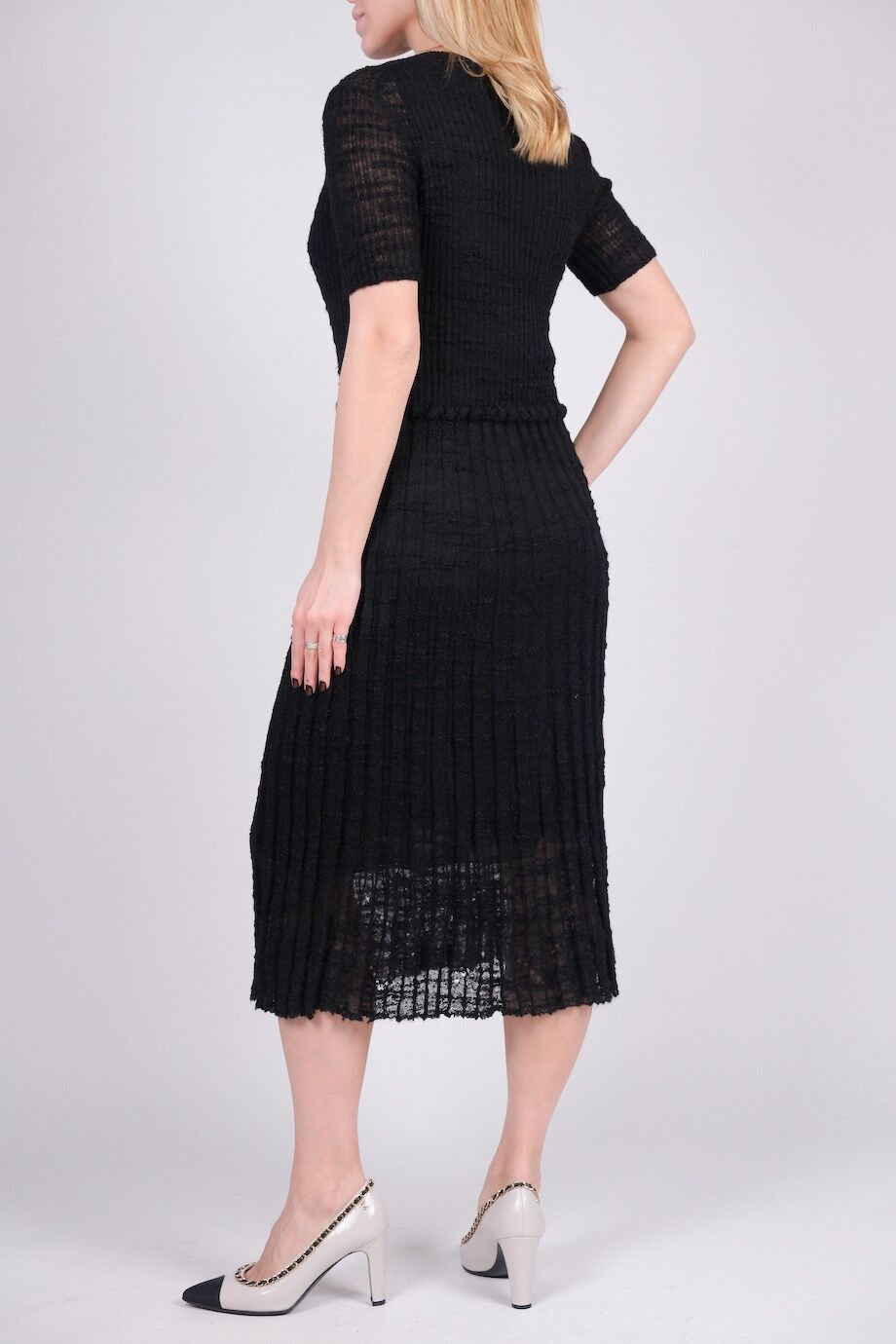 image 3 Платье черного цвета с коротким рукавом