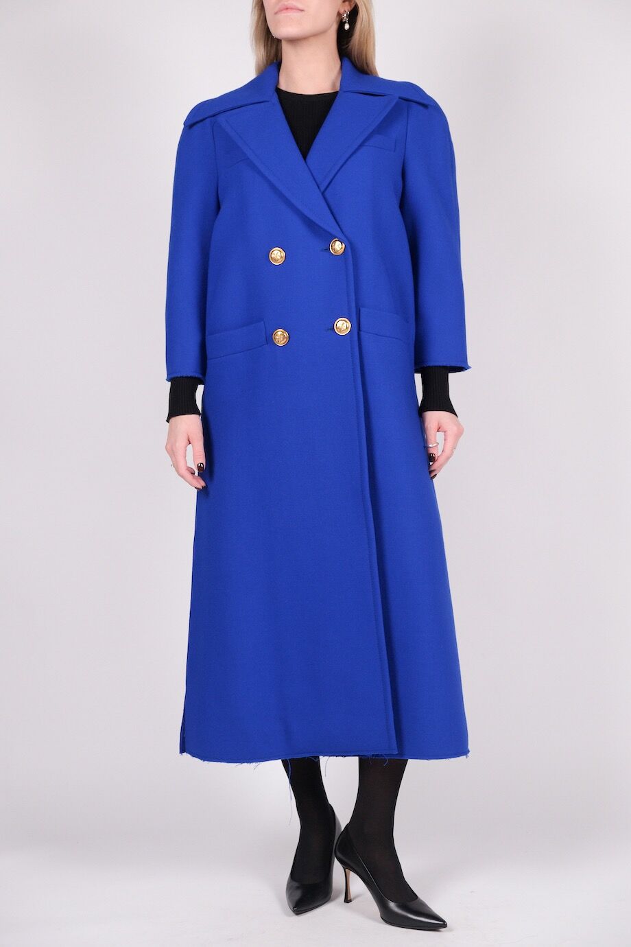 image 1 Пальто из шерсти ярко-синего цвета
