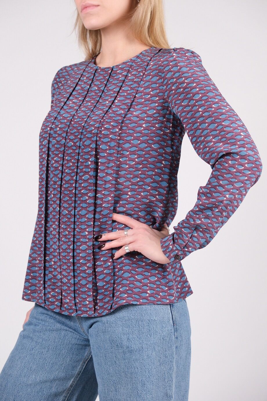 image 2 Шёлковая блуза сиреневого цвета с принтом