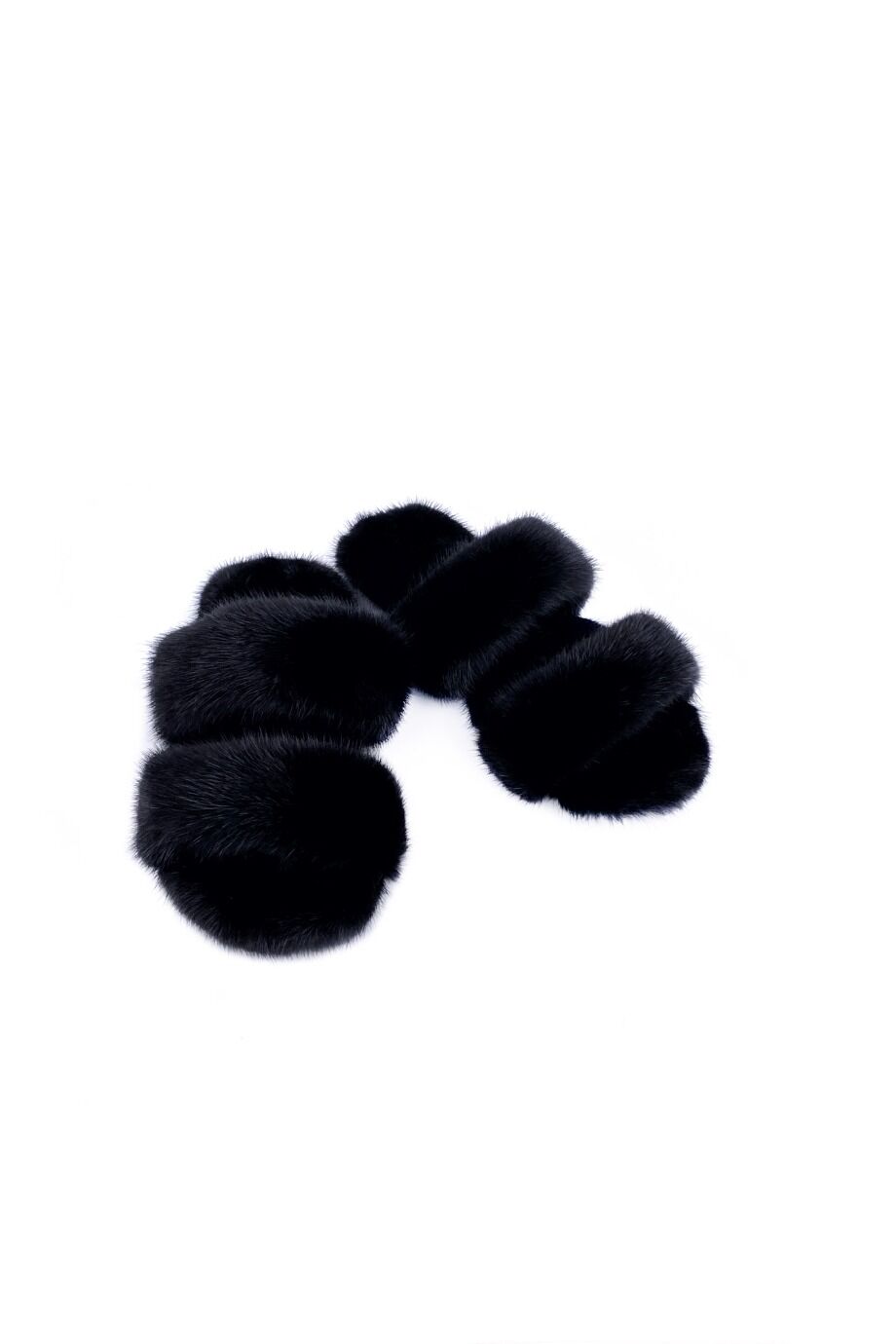 image 2 Меховые шлёпанцы из норки чёрного цвета
