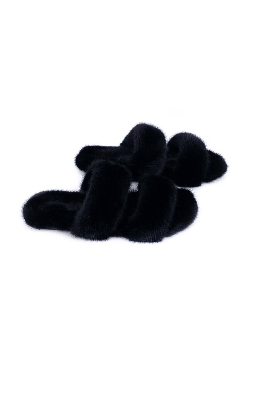 image 5 Меховые шлёпанцы из норки чёрного цвета