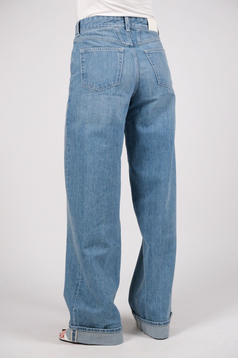 image 4 Широкие джинсы голубого цвета