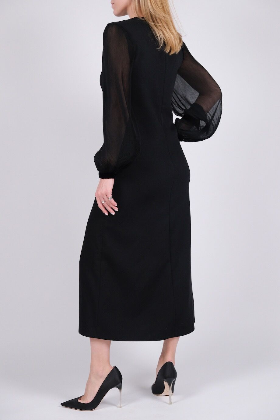 image 3 Платье черного цвета с бархатной вставкой