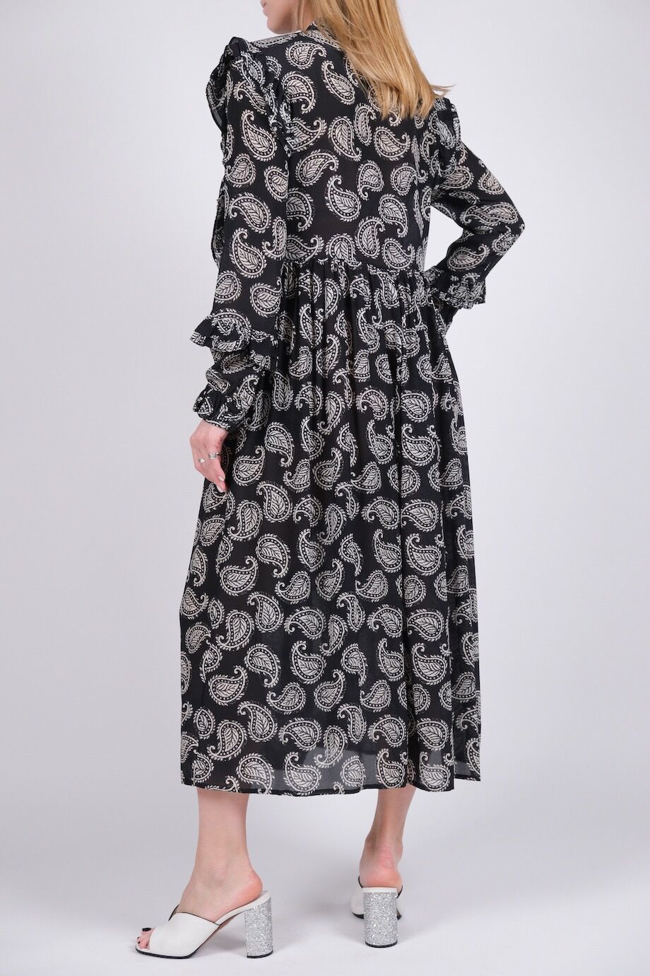 image 3 Шелковое платье черного цвета с орнаментом