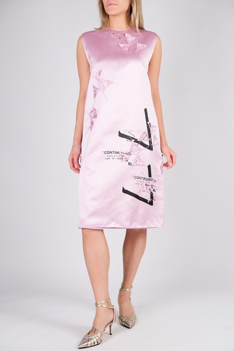 image 1 Шелковое платье розового цвета с аппликацией