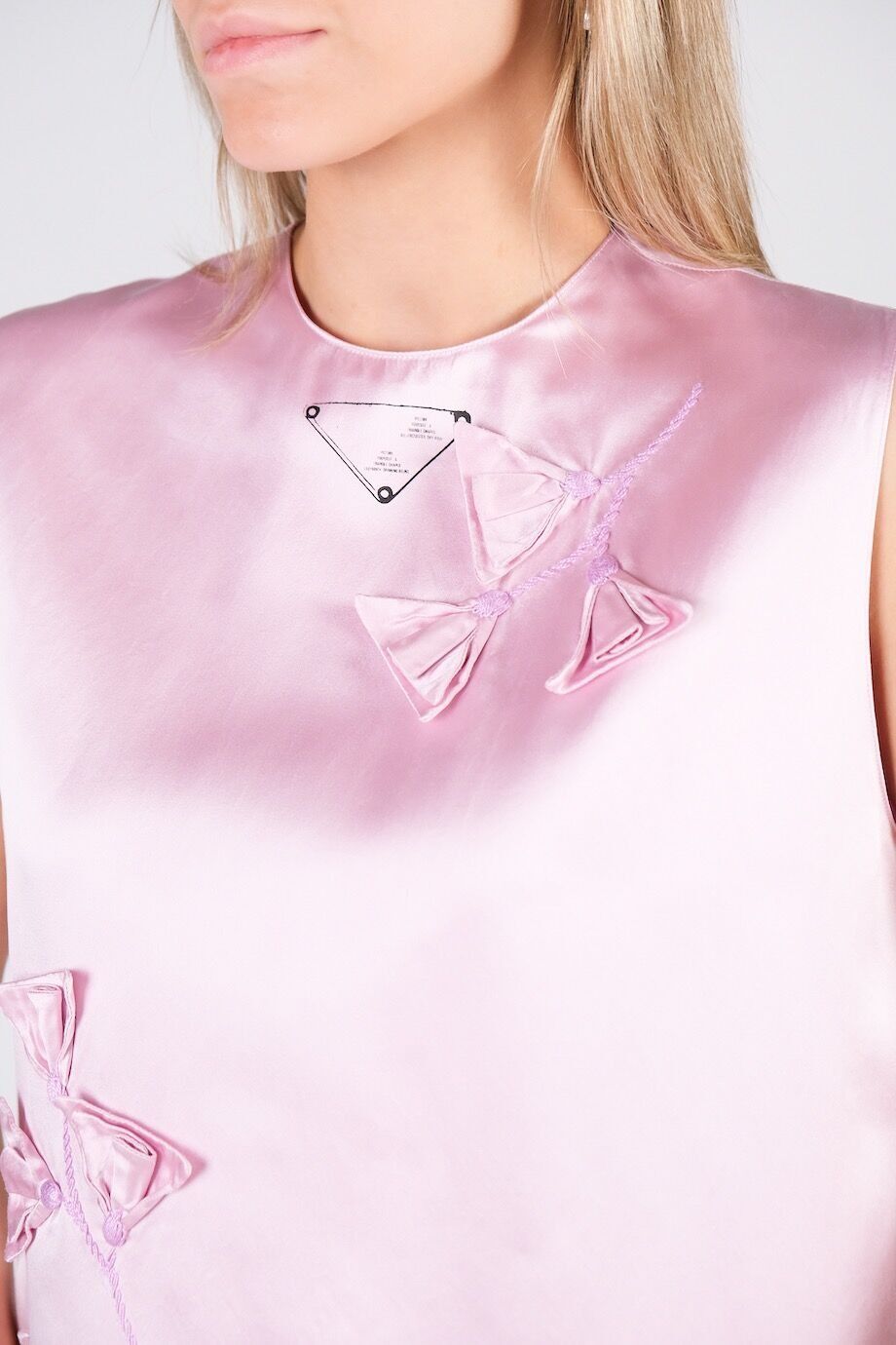 image 4 Шелковое платье розового цвета с аппликацией