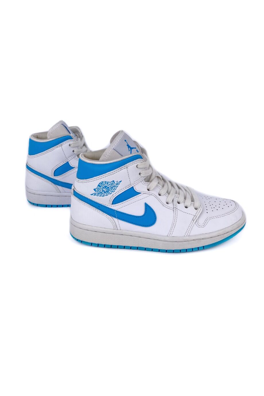 image 4 Кеды Air Jordan белого цвета с голубыми вставками