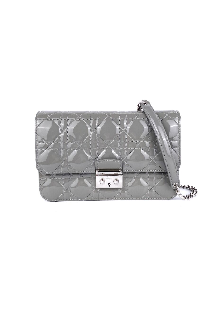 image 1 Сумка Miss Dior серого цвета лакированная