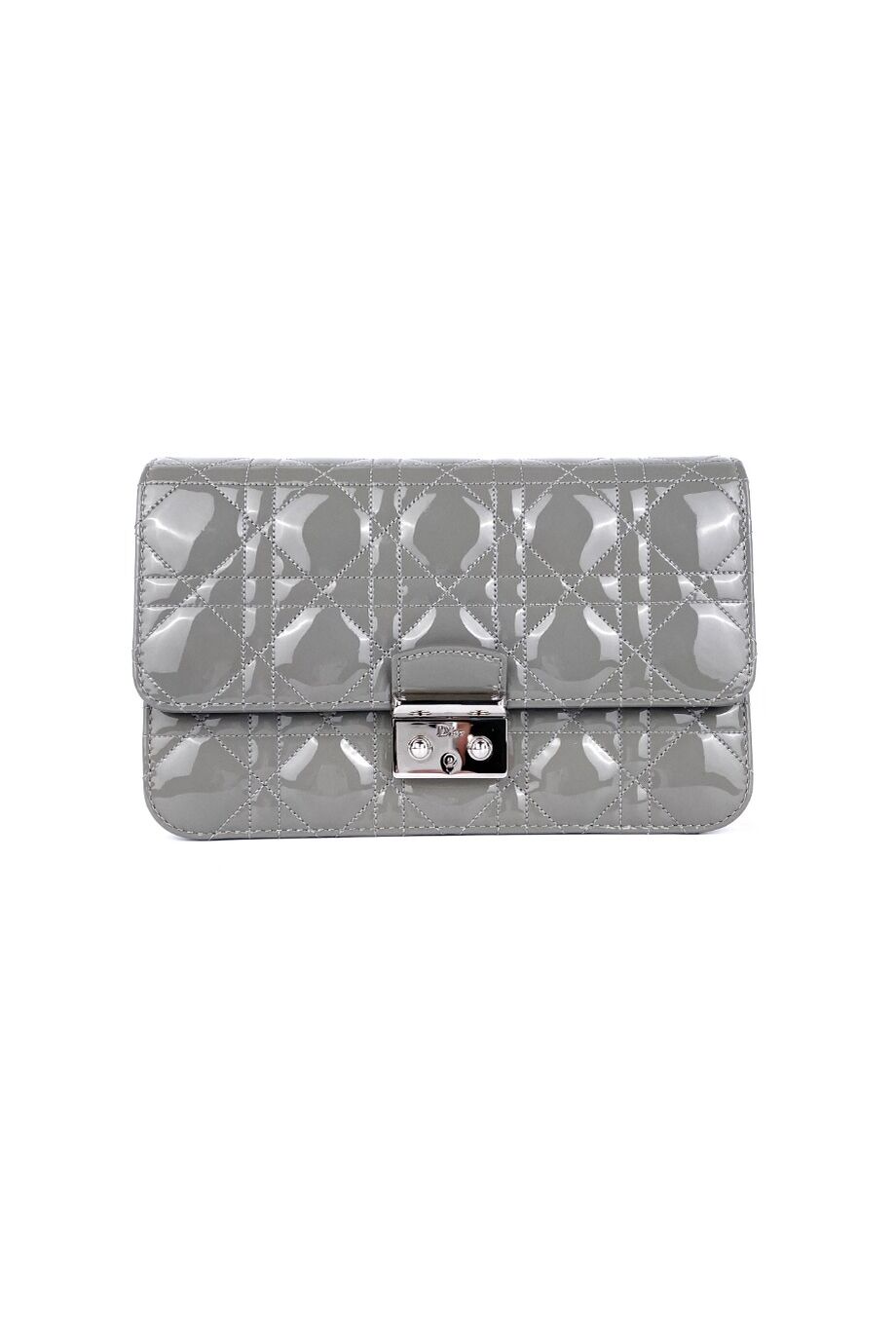 image 2 Сумка Miss Dior серого цвета лакированная