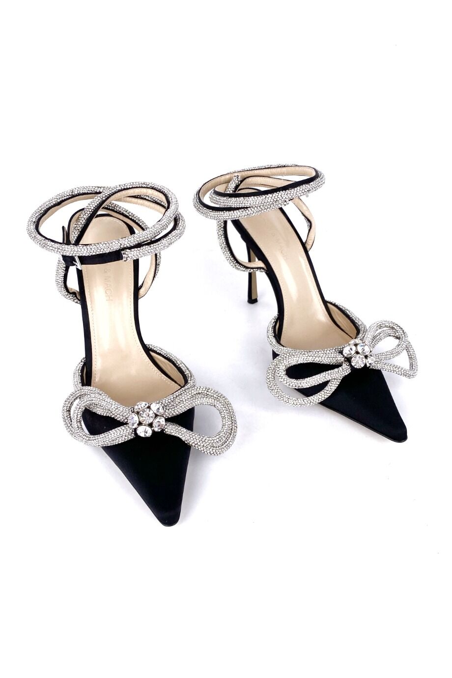 image 2 Сатиновые туфли чёрного цвета с декором из камней