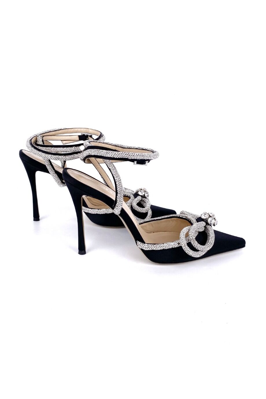 image 5 Сатиновые туфли чёрного цвета с декором из камней