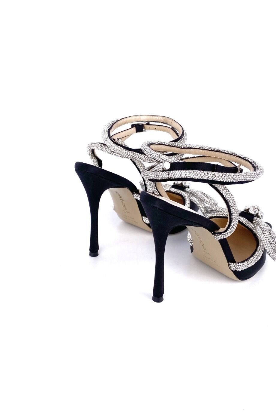 image 4 Сатиновые туфли чёрного цвета с декором из камней