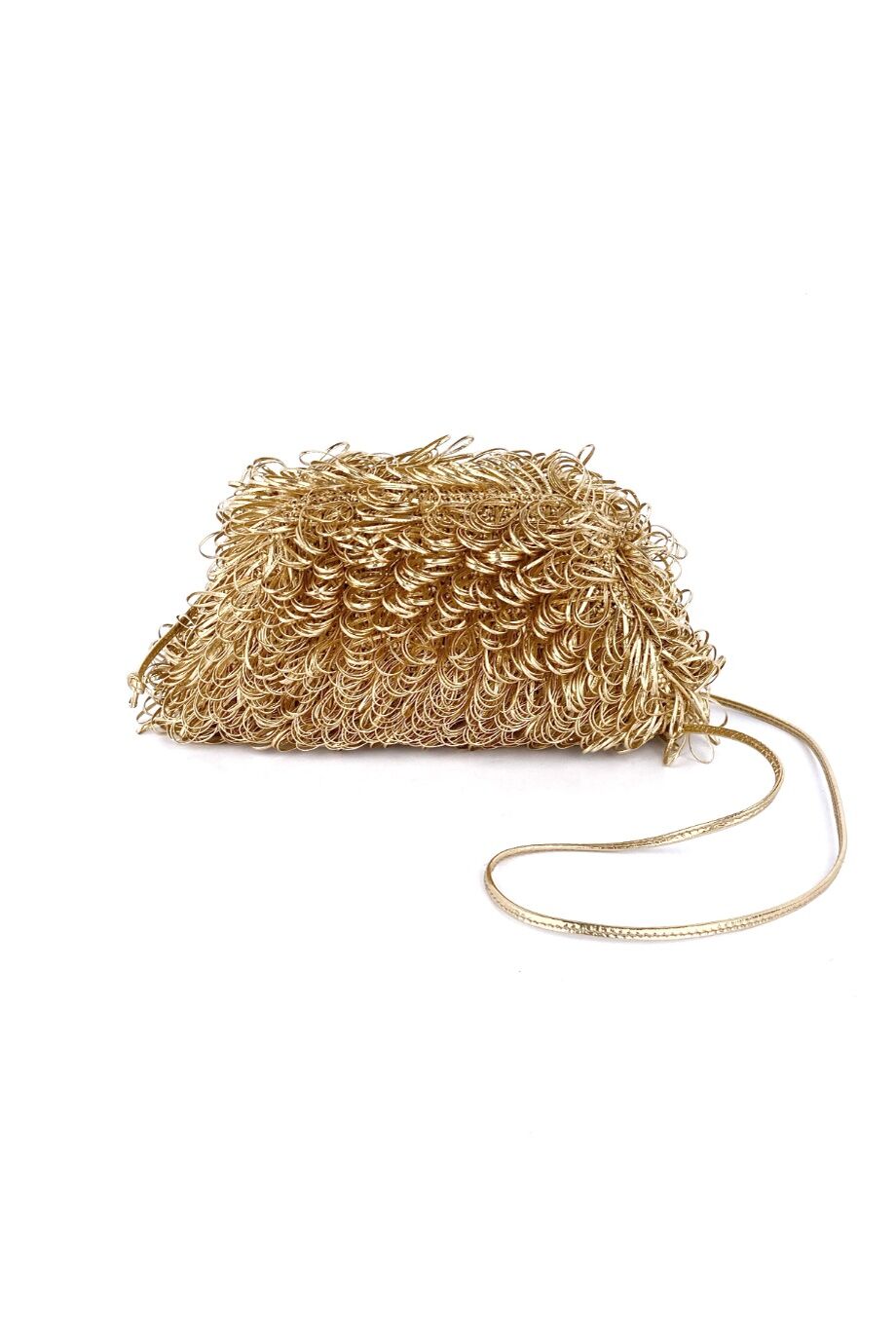 image 1 Сумка Pouch mini плетеная золотого цвета