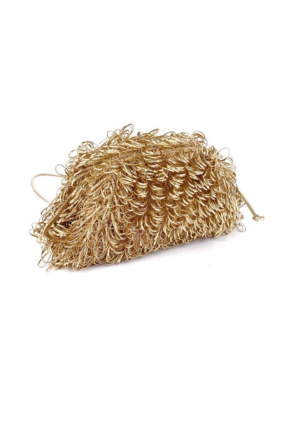 image 3 Сумка Pouch mini плетеная золотого цвета